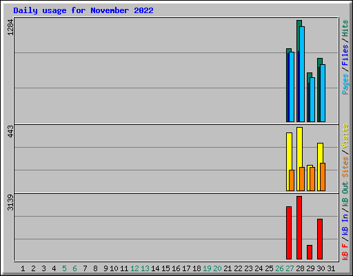 Daily usage for November 2022