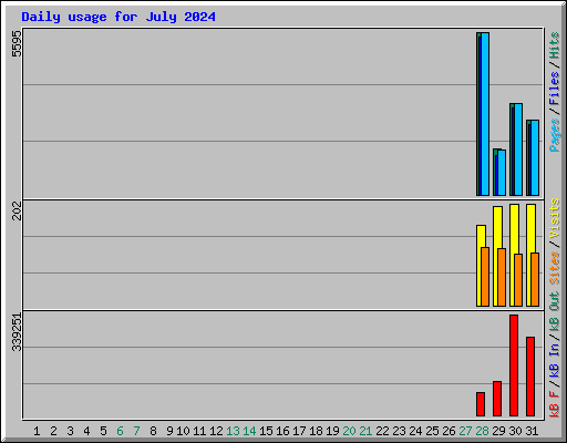 Daily usage for July 2024