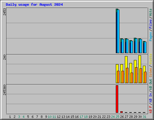 Daily usage for August 2024