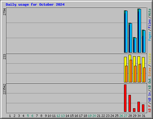 Daily usage for October 2024