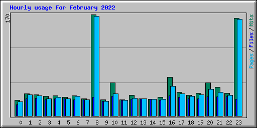 Hourly usage for February 2022